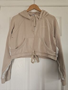 Gymshark Taupe Cropped Drawstring Hoodie